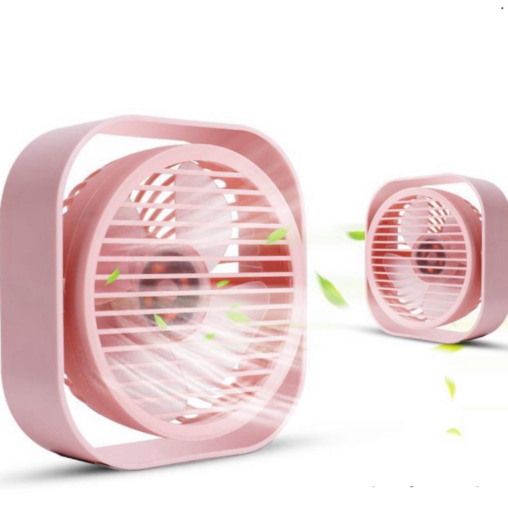 Quạt Mini Để Bàn Hình Vuông Xoay 360 Độ Không Gây Ồn-Quạt tích điện cầm tay để bán usb vuông