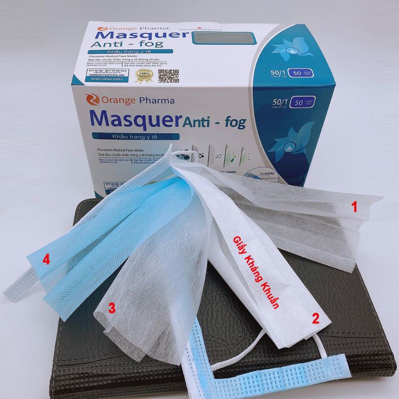 Hộp 50c khẩu trang y tế kháng khuẩn 4 lớp Masquer