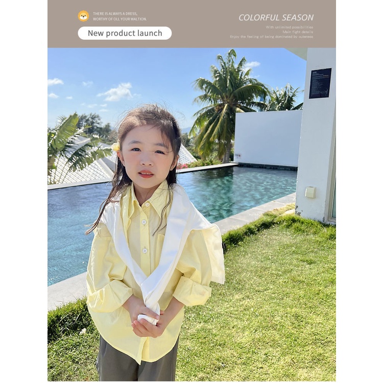 Áo Sơ Mi Tay Dài Họa Tiết Kẻ Sọc Thời Trang Hàn Quốc 2022 Cho Bé Gái