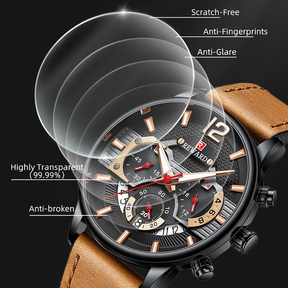 Đồng Hồ Quartz Nam Dây Da Chống Thấm Nước Thời Trang