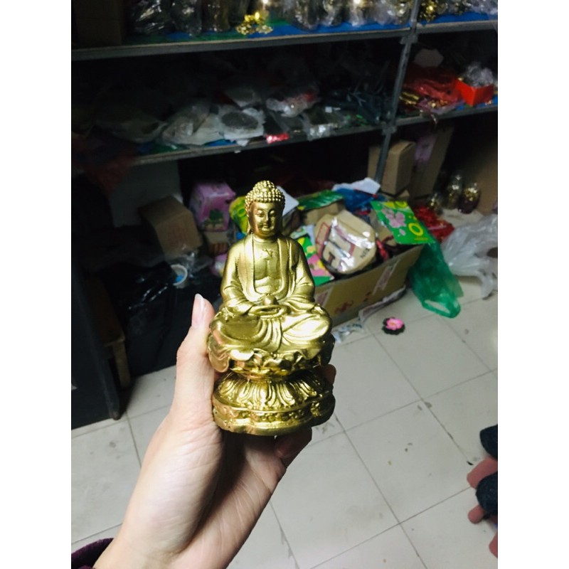 Tượng Phật A Di Đà Bằng Đồng Vàng Để Ô tô Trang trí phong thuỷ