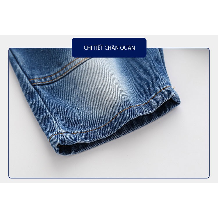 Quần Jeans Cho Bé RIGHT EURO Quần Short Cho Bé Họa Tiết Khủng Long Chất Bò Mềm 034