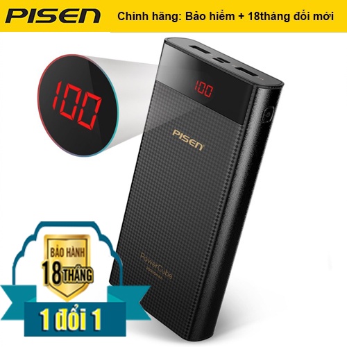 (Chính hãng) - Sạc dự phòng Pisen Power CUBE 20000mAh- Bảo hành 18 tháng