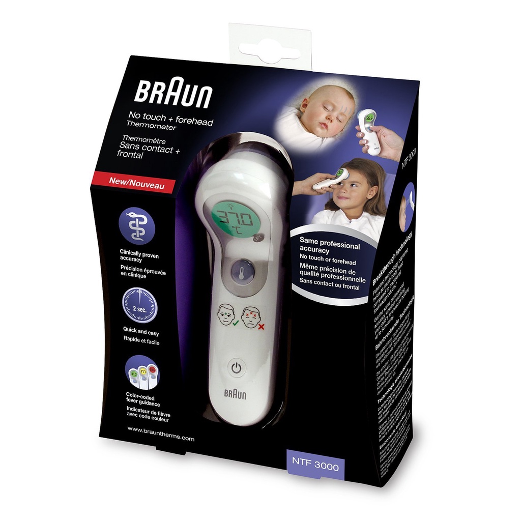 Nhiệt kế điện tử, đo Trán Braun NTF3000 - Hàng New