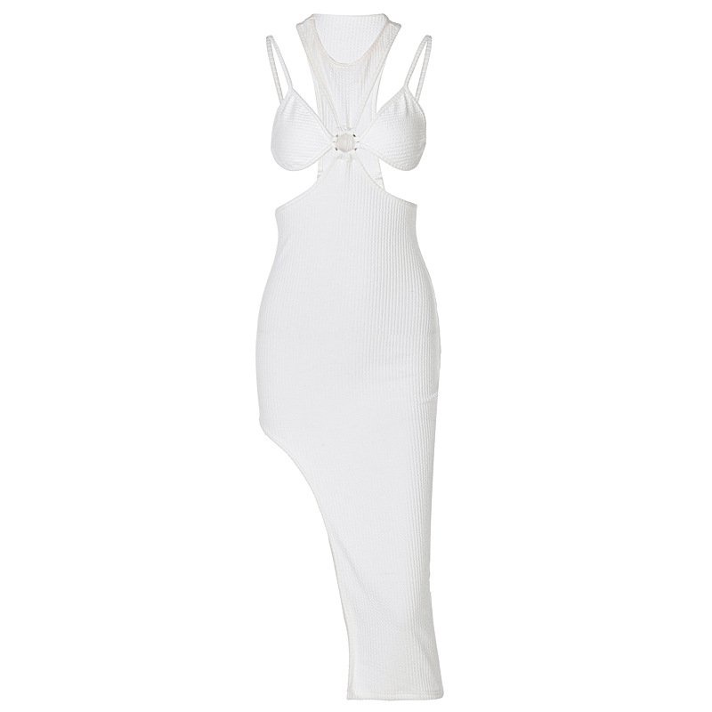 Đầm Cổ Tròn Màu Trơn Thời Trang Sành Điệu Quyến Rũ Cho Nữ