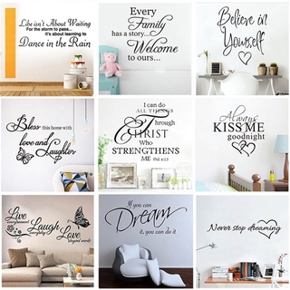 Phong cách mới Bướm Tục ngữ tiếng Anh Kết hợp Tường Sticker Giấy Trang trí Phòng ngủ Nội thất