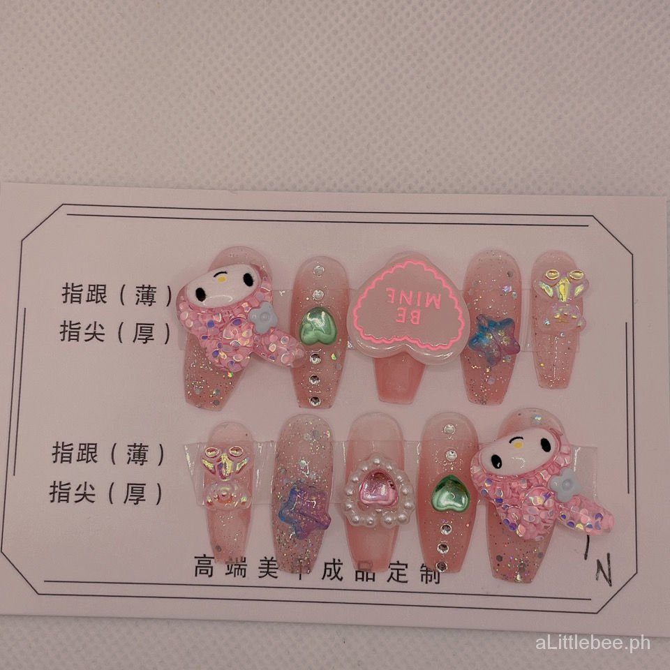 Miếng Dán Móng Tay Giả Họa Tiết My Melody Hello Kittyy2kHot Girl Dễ Tháo Rời mW88