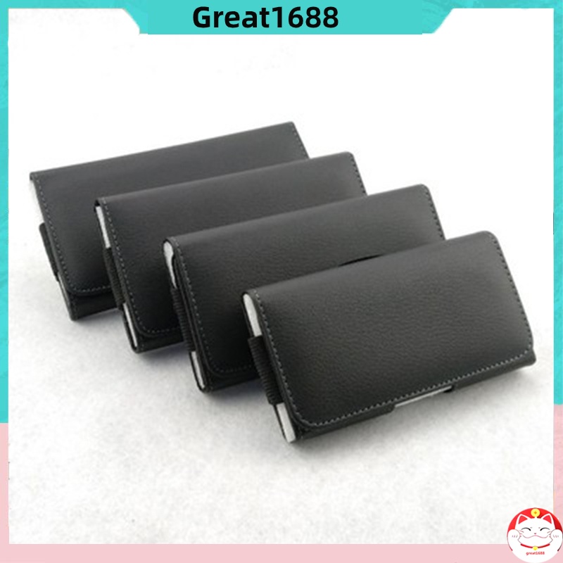 Bao da điện thoại loại nằm ngang có đai giữ thắt lưng tiện lợi dành cho nam