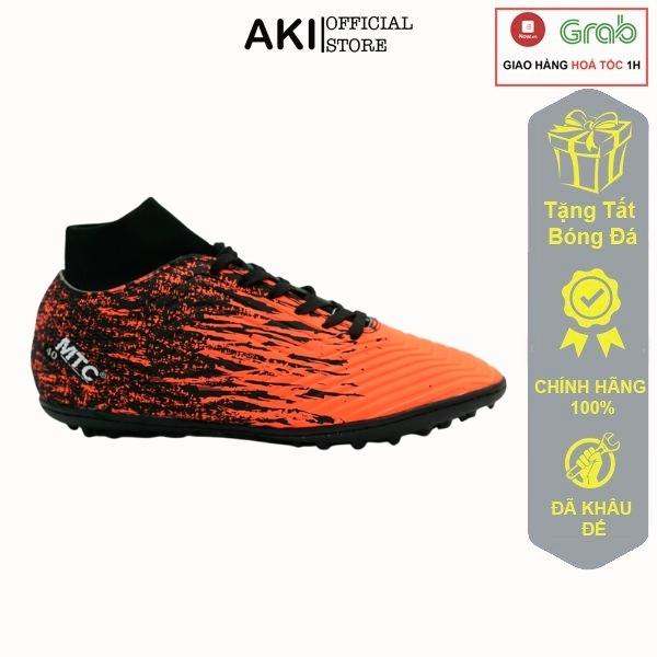 Giày Đá Bóng Nam Cỏ Nhân Tạo Mtc 668 Cam Đen Cao Cổ Thể Thao Phong Cách Chính Hãng - Mt001