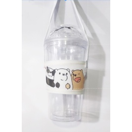 Túi treo cốc ba anh em gấu TTCI3 cup holder  hổ mập bare bear cute molang pusheen gấu brown khủng long hoàng đế mèo