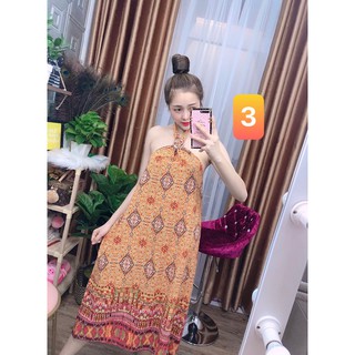 Đầm yếm thổ cẩm + Ảnh thật