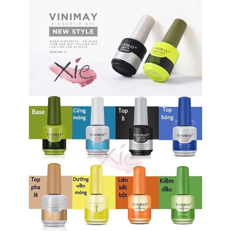 [HÀNG CHÍNH HÃNG] CÁC BƯỚC SƠN GEL VINIMAY - XIE dụng cụ nail & mi🥰