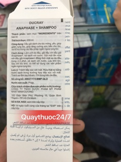 DẦU GỘI TRỊ RỤNG TÓC DUCRAY ANAPHASE(date 3/2021)