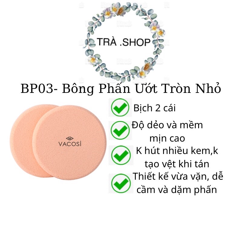 BP03 - BÔNG PHẤN ƯỚT TRÒN NHỎ (BỊCH 2 CÁI)