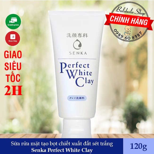 Sữa rửa mặt tạo bọt chiết xuất đất sét trắng Senka Perfect White Clay 50g/ 120g