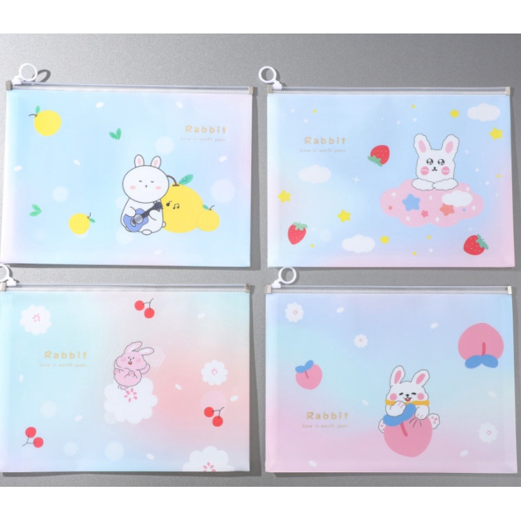 Túi zip A4/B5 , bìa đựng hồ sơ chống nước hình dễ thương