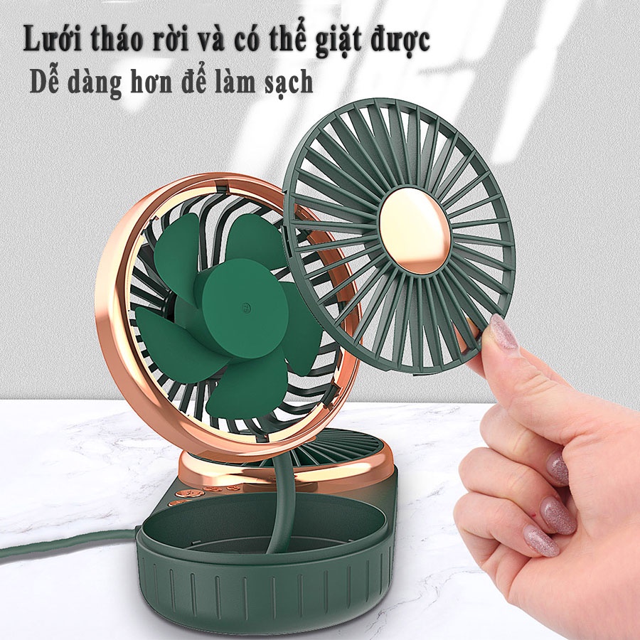 UPUPIN Quạt để bàn mini xe ô tô 12v gia đình usb máy đôi xe hơi xoay 360 độ đa năng dùng
