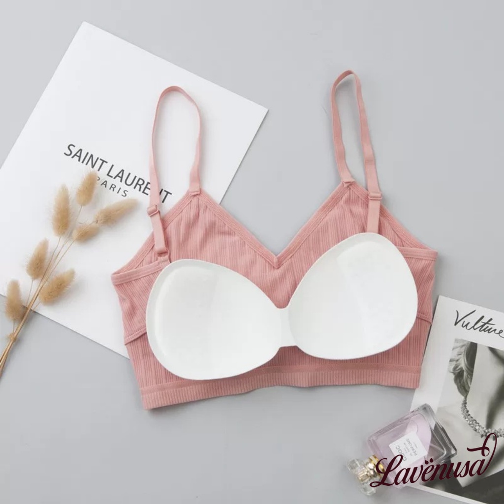 Áo lót nữ cotton hở lưng chữ u đệm mỏng cao cấp freesize 40-55kg LAVENUSA AL50