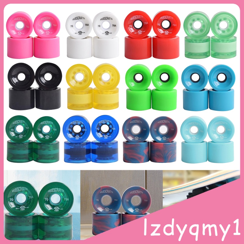 Pretty 4pcs 78A Hardness Skateboard Wheels 70X51mm Longboard Roller Parts Green