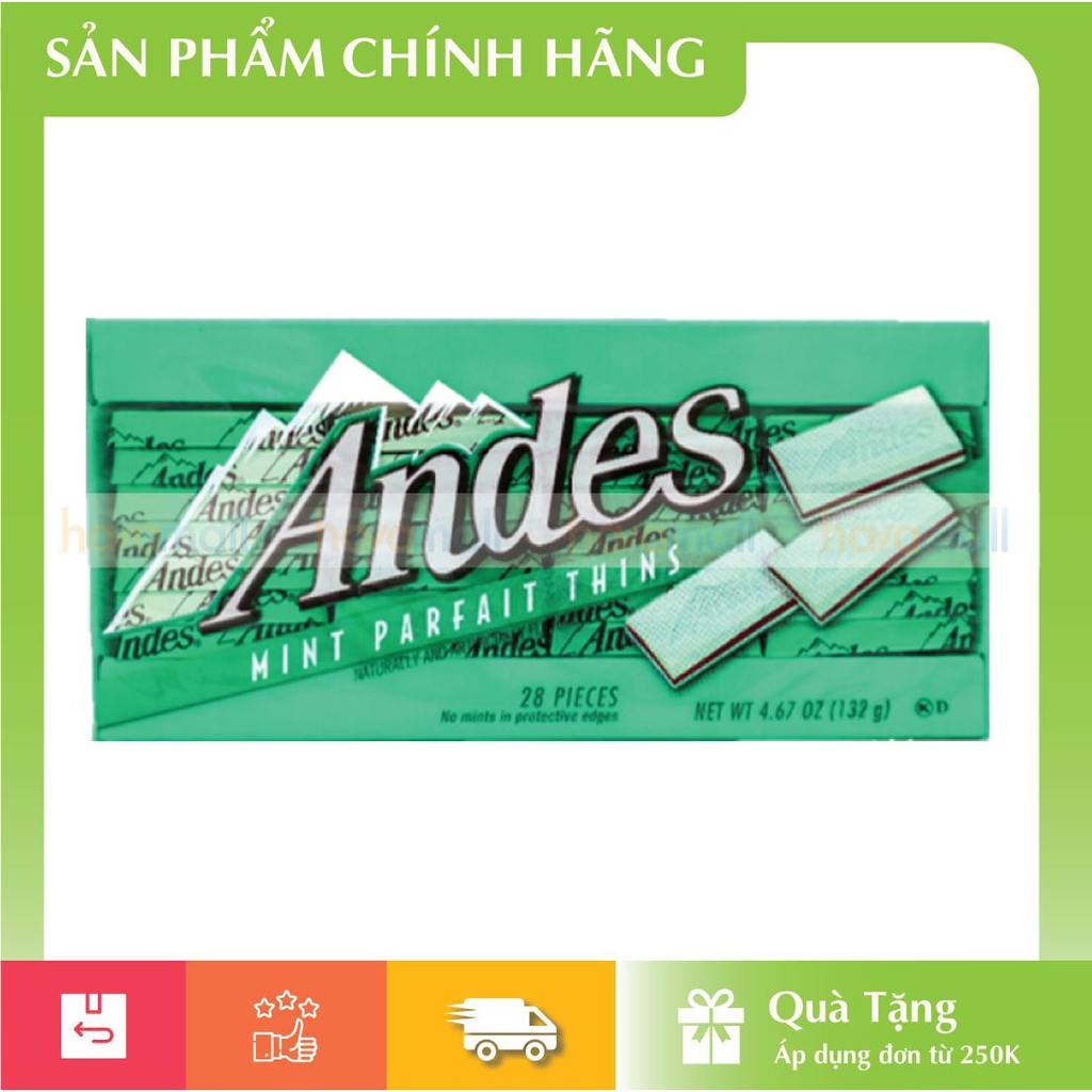 [HÀNG CHÍNH HÃNG] Kẹo Andes Bạc Hà Nhân Sôcôla 132gr