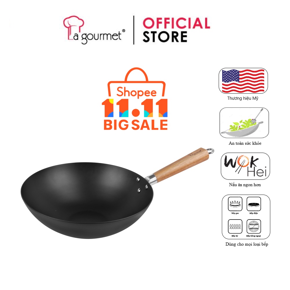 Chảo Thép Carbon Lagourmet Blue Steel 360786 - 28cm Sâu Lòng