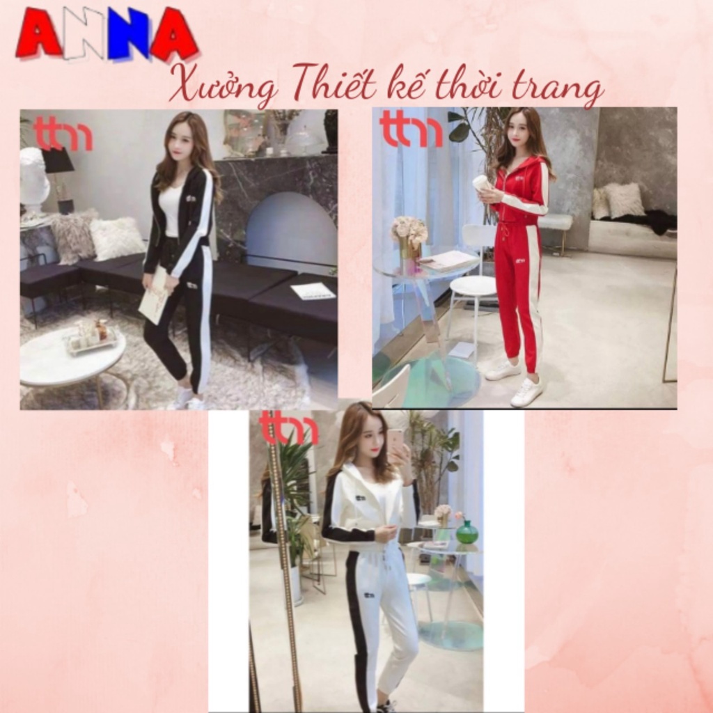 Bộ thể thao nữ,sét bộ đồ quần áo thu đông chất umi loại đẹp ANNA FASHION