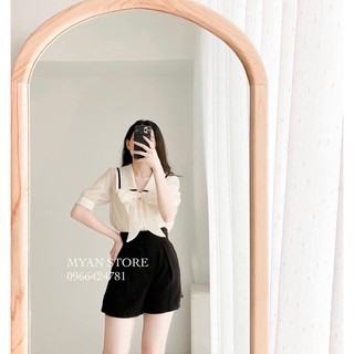 ( Ảnh thật ) Áo sơmi tơ nơ