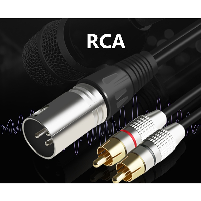 Dây Cáp Âm Thanh Chuyển Đổi 1 XLR Male Sang 2 RCA Male (1.5M)