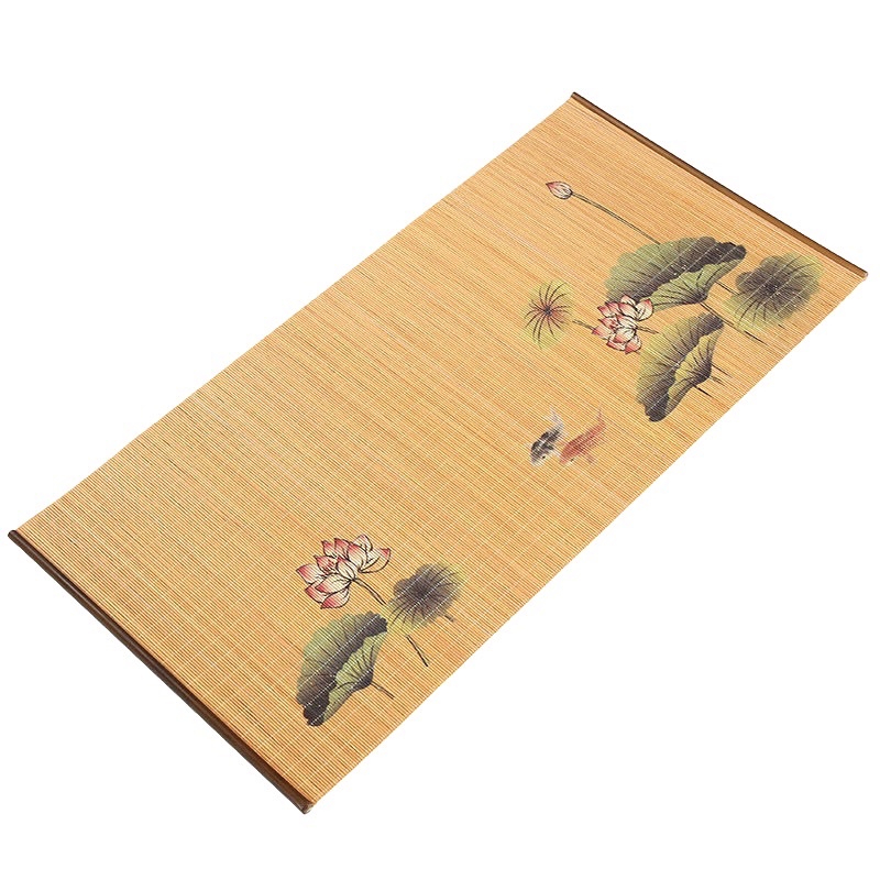 Chiếu tre , thảm tre trải bàn trà hoa sen 30x60 cm