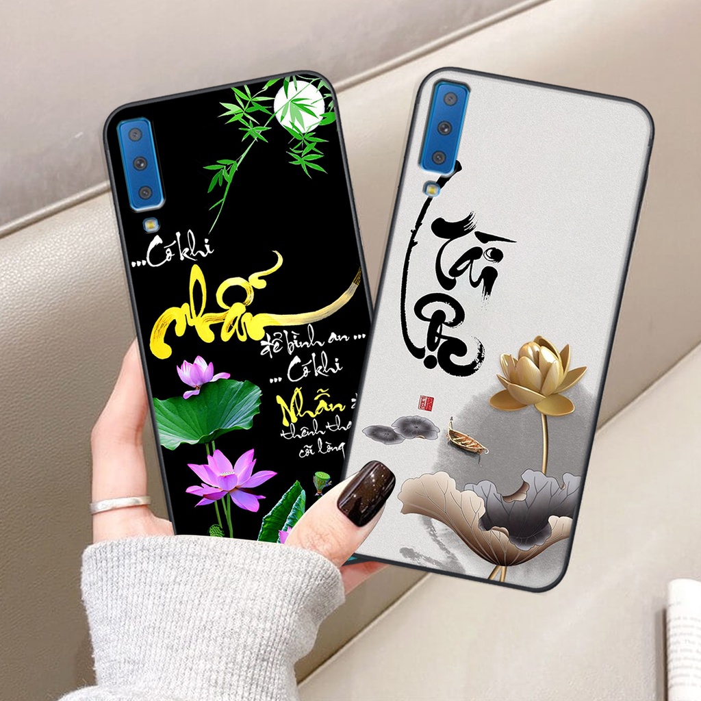 Ốp lưng Samsung Galaxy A7 2018 in hình chữ tài chữ lộc, Cha Mẹ, bình an SIÊU ĐẸP