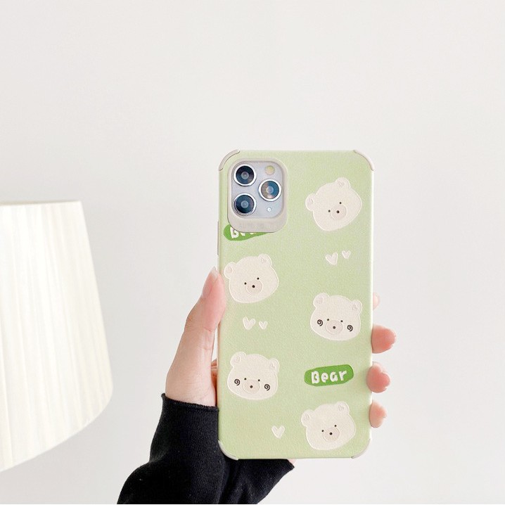 Ốp lưng iphone Green Bear da viền chống va đập 5/5s/6/6plus/6s/6splus/7/7plus/8/8plus/x/xr/xs/11/12/pro/max/plus/promax | BigBuy360 - bigbuy360.vn