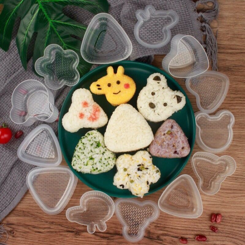 Set 7 Khuân Nén Cơm Bento - Làm Bánh - Hình Dễ Thương " Tìm , Gấu, Tam Giác, Peppa, Chuột, Hoa"