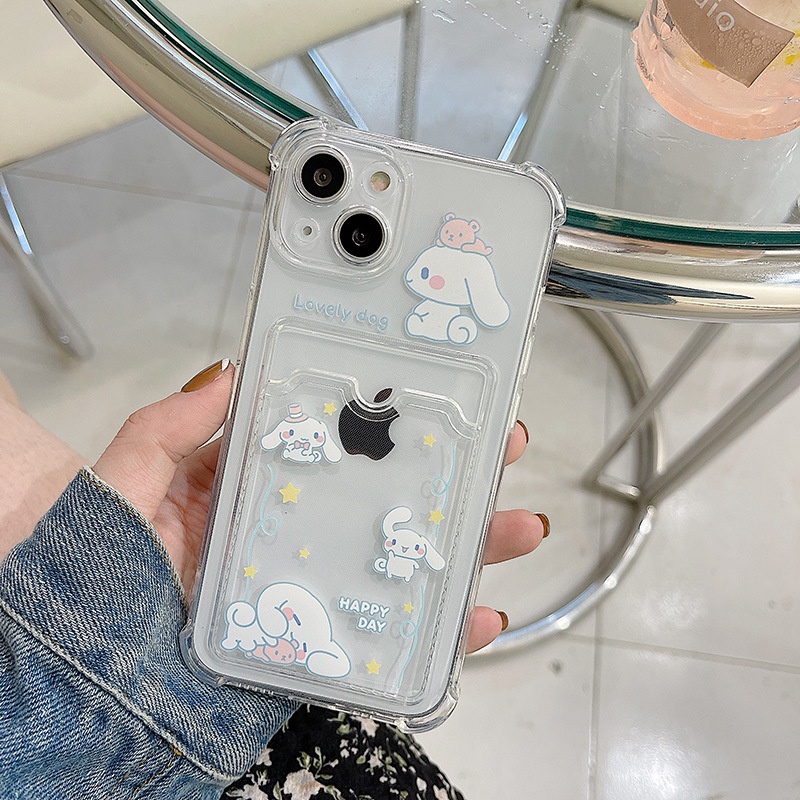 Ốp Điện Thoại Silicon TPU Mềm Trong Suốt Chống Sốc Có Ngăn Đựng Thẻ Cho Iphone 13 Pro Max 12 11 Pro Max Xs X Xr 6s + 8 7 + Se20
