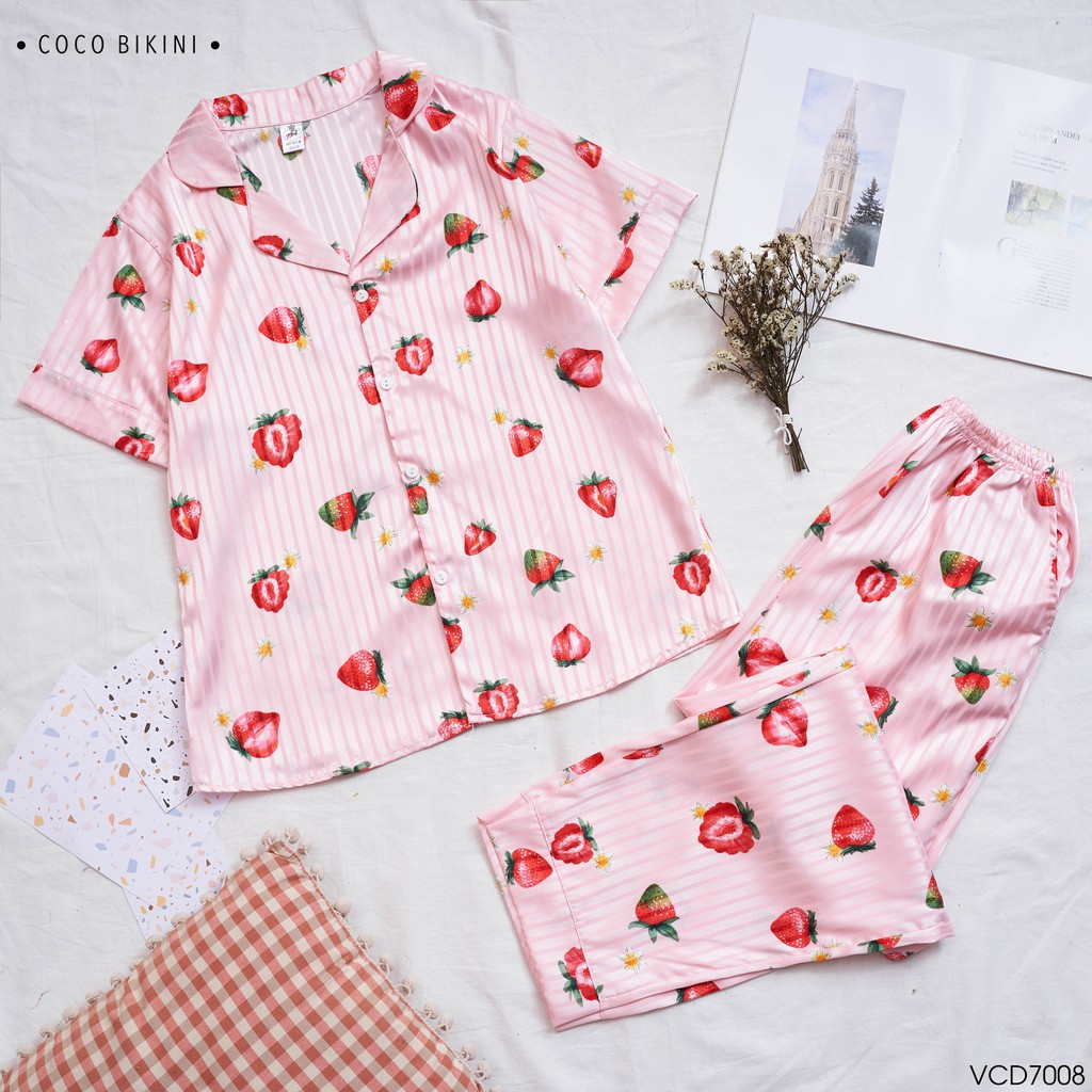 𝑪𝑶𝑪𝑶 𝑩𝑰𝑲𝑰𝑵𝑰 Bộ Đồ Ngủ - Đồ Mặc Nhà Lụa Gấm ( VCD7008 ) | BigBuy360 - bigbuy360.vn
