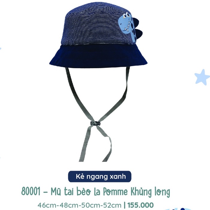 Mũ nón vành La Pomme Cotton thoáng mát thấm hút mồ hôi tốt mềm mịn bền giữ from đẹp chuẩn cho bé trai bé gái H055-T