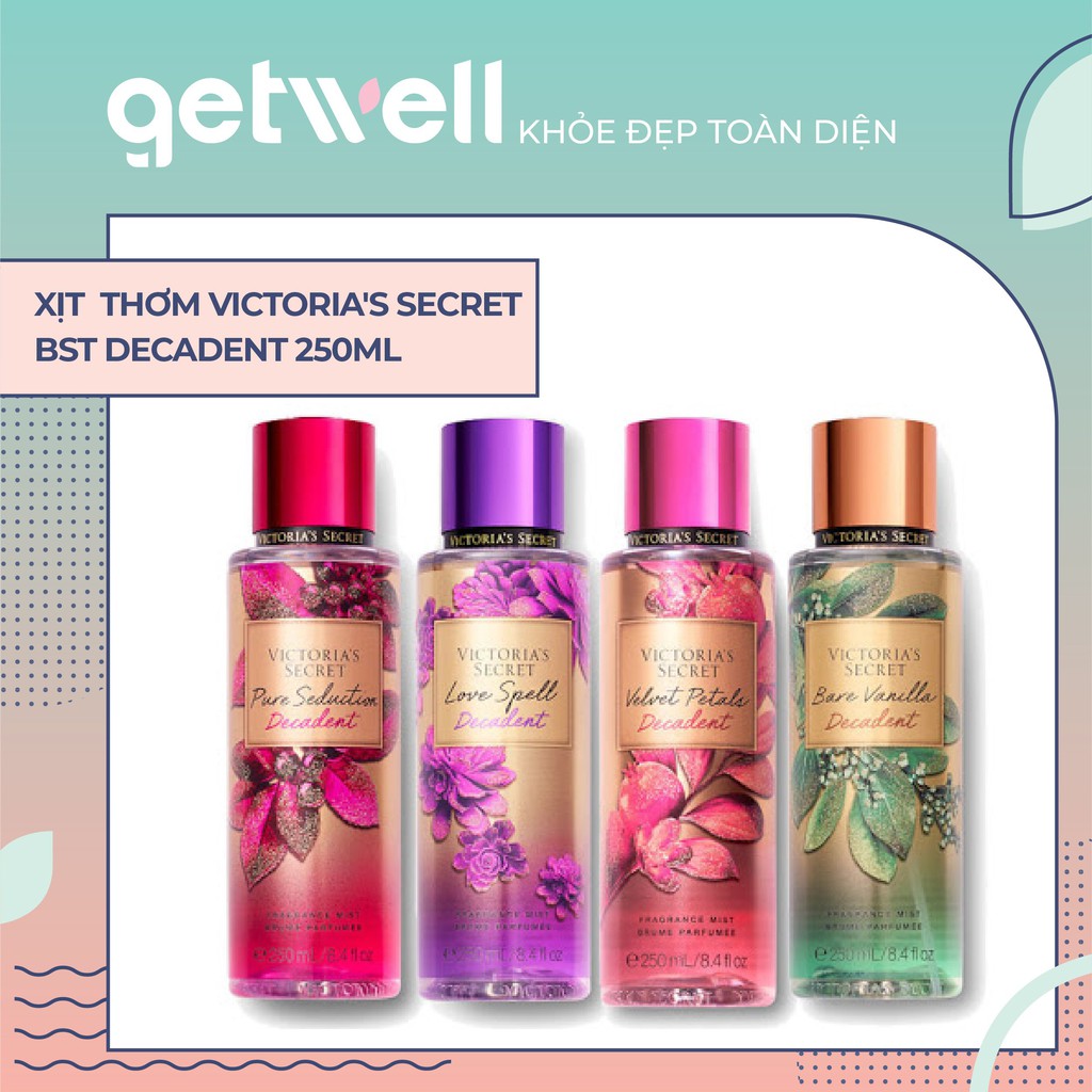 LOVE SPELL | PURE SEDUCTION | VELVET PETALS | BARE VANILLA DECADENT Fragrance Mist | Sản Phẩm Xịt Dưỡng Toàn Thân Victor