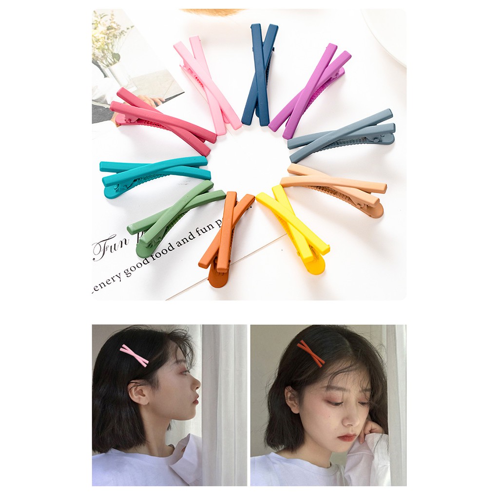 [Mã FAMARAL2 giảm 10K đơn 50K] Kẹp tóc thiết kế hình chữ X màu trơn phong cách Hàn Quốc xinh xắn
