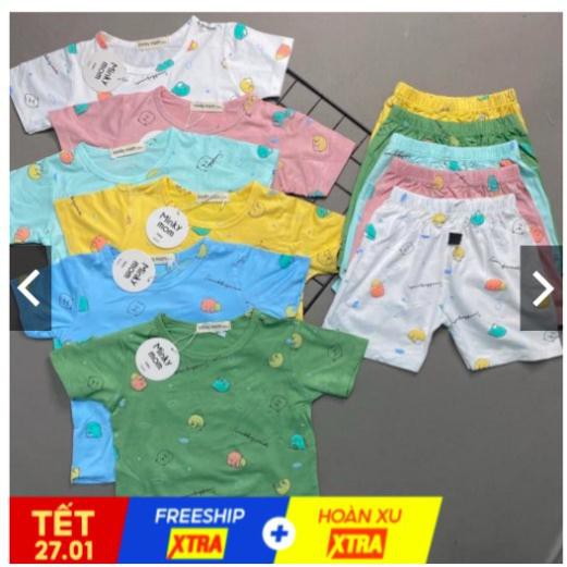 Bộ Minky Mom Cộc Tay  siêu mềm mịn mát cho bé trai bé gái hàng thun lạnh