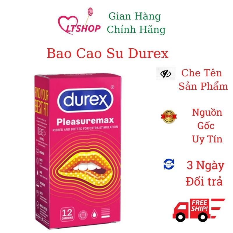 Bao Cao Su Durex Pleasuremax 12 bao sz 56mm