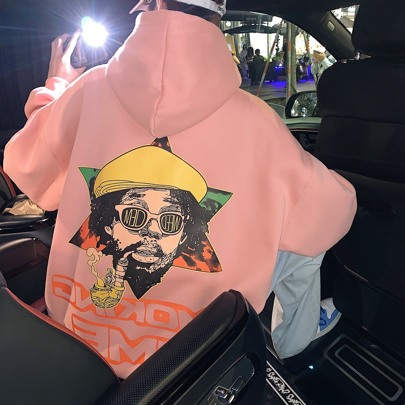 Áo Hoodie Oversize In Họa Tiết Hoạt Hình Phong Cách Hip Hop Thời Trang Cho Nam Và Nữ 3 Màu