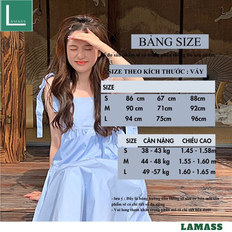 Váy babydoll 2 dây buộc nơ dáng suông form rộng cực xinh kiểu dáng hàn quốc ,đầm maxi đi biểm cực xinh -LAMASS