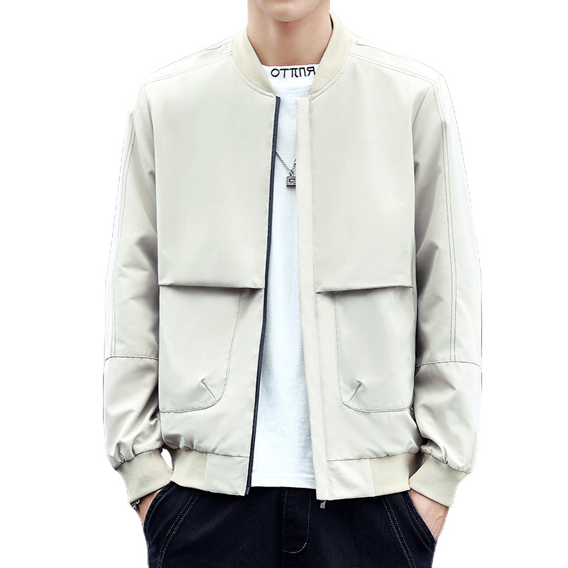 2020 popular jacket men's autumn jacket stand collar jacket white line thin jacket | WebRaoVat - webraovat.net.vn