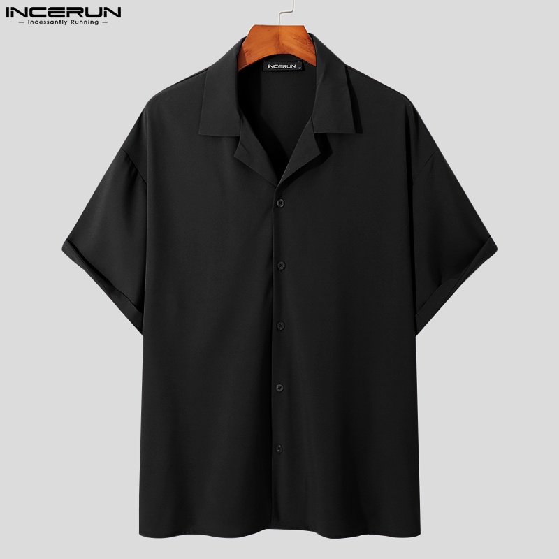 Áo sơ mi INCERUN ngắn tay 5 màu sắc thời trang mùa hè cho nam