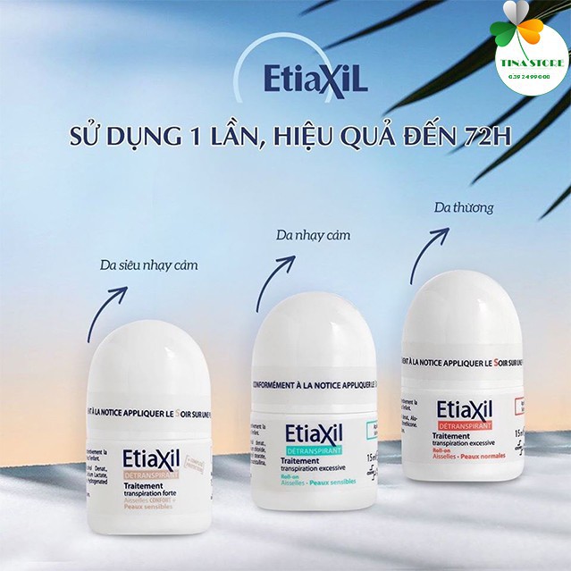 Lăn Khử Mùi Etiaxil Ngăn Ngừa Hôi Nách, giảm tiết mồ hôi 15ml | Lăn khử mùi Etiaxil | Hôi nách