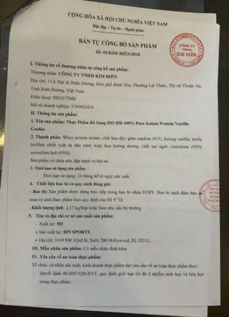 Sữa Tăng Cơ 500gam ISO HD BPI Whey Protein Gói Dùng Thử