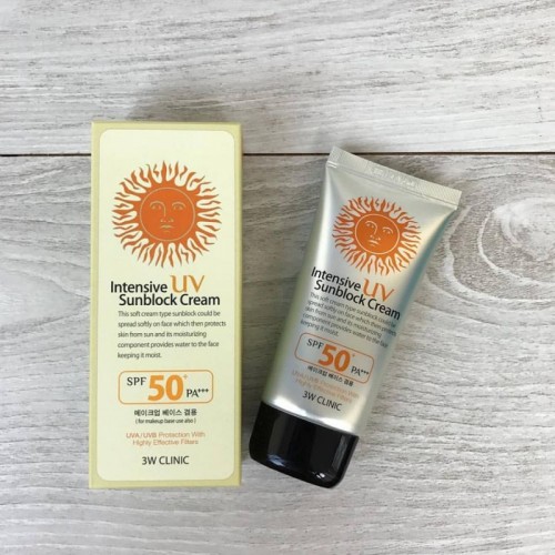 [Nhập Khẩu Hàn Quốc] Kem chống nắng 3W Clinic Intensive UV Sunblock Cream Hàn Quốc SPF 50 PA+++ 70ml