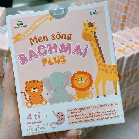 Men sống bạch mai plus chứa chất xơ và 4 tỷ lợi khuẩn bé hết táo bón,Rối loạn tiêu hóa,Biếng ăn,Men sống hữu cơ Bạch Mai