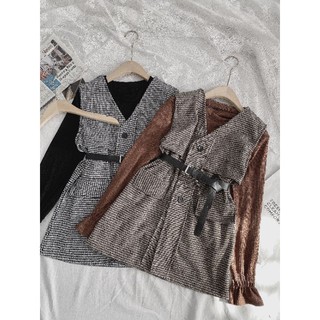 Set dạ zic zac kèm đai