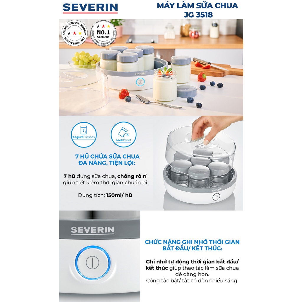 MÁY LÀM SỮA CHUA SEVERIN JG 3518