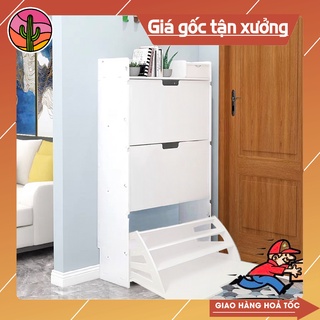 Tủ giày, tủ giày thông minh 3 tầng chất liệu gỗ nhựa chống nước tuyệt đối để được 27 đến 36 đôi - Cactus Decor